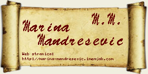 Marina Mandrešević vizit kartica